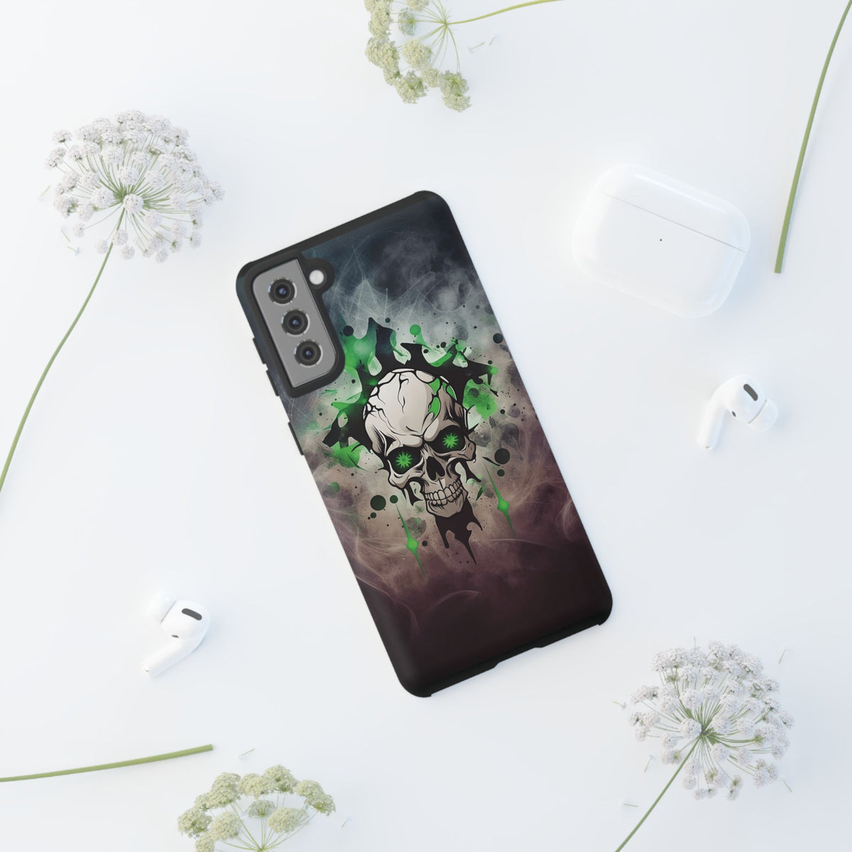 Phone Case - Tough - Green Skull
