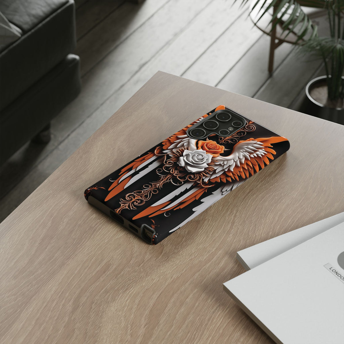 Phone Case - Tough - Orange Angel Wings