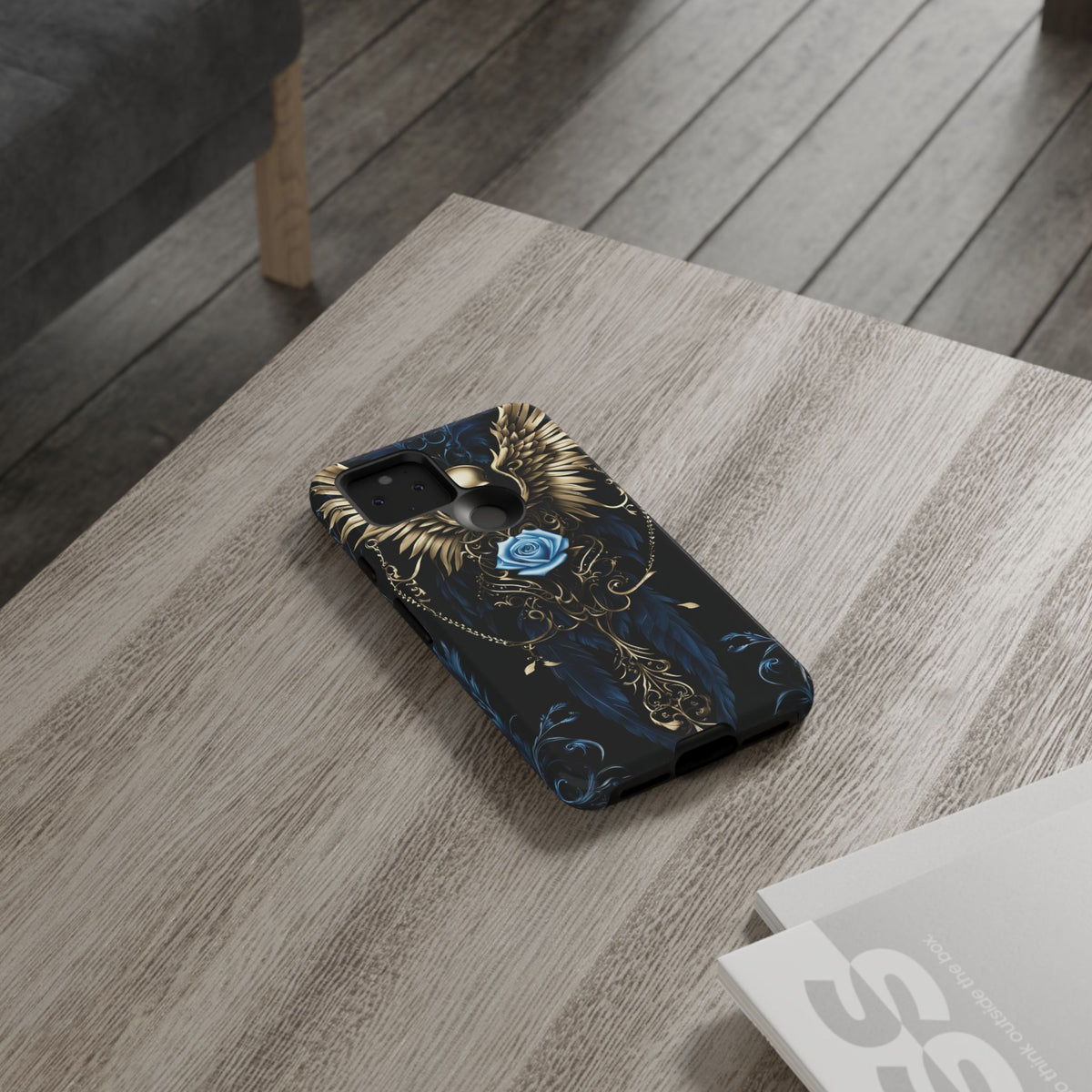 Phone Case - Tough - Blue Skull & Wings