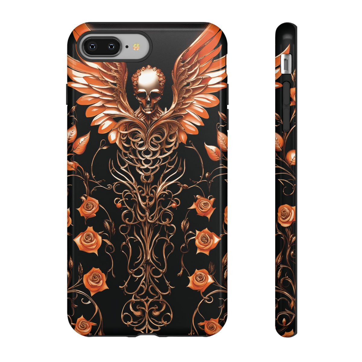 Phone Case - Tough - Orange Skull & Wings