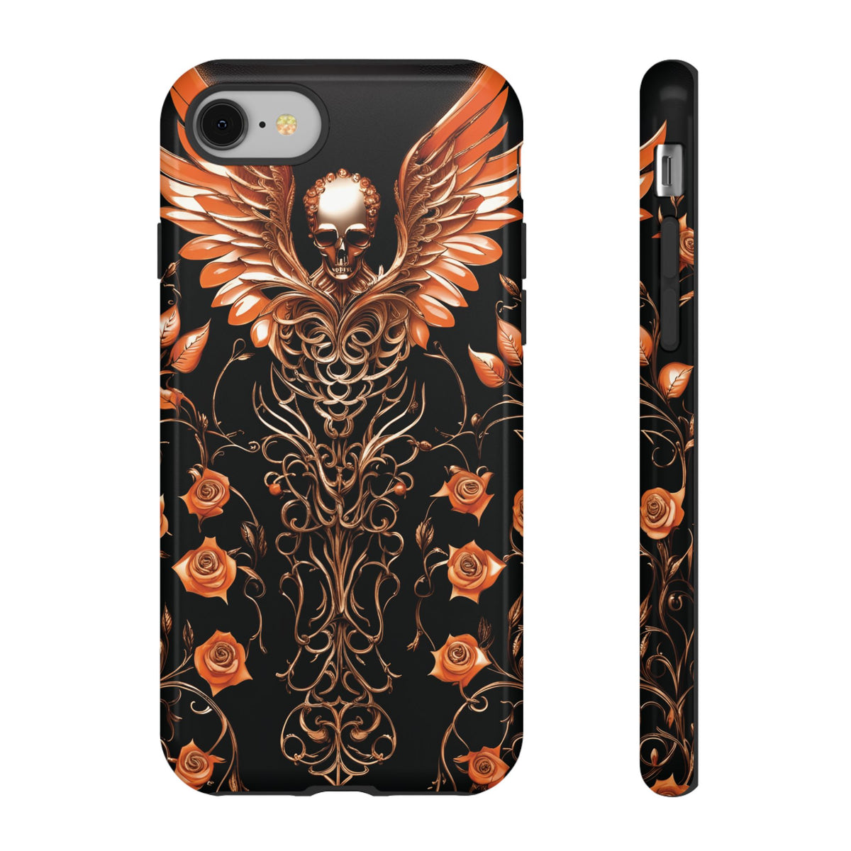 Phone Case - Tough - Orange Skull & Wings