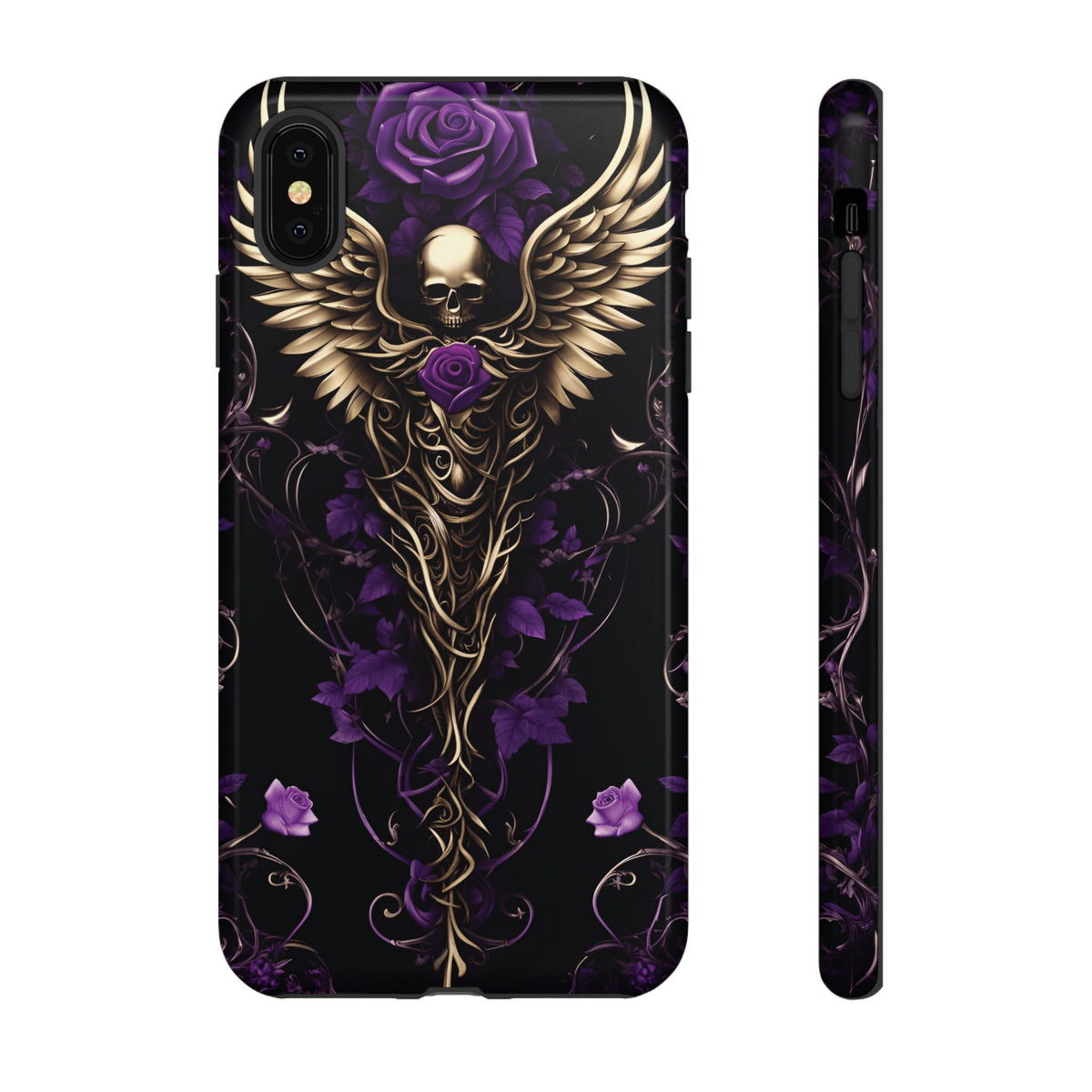 Phone Case - Tough - Purple Skull & Wings