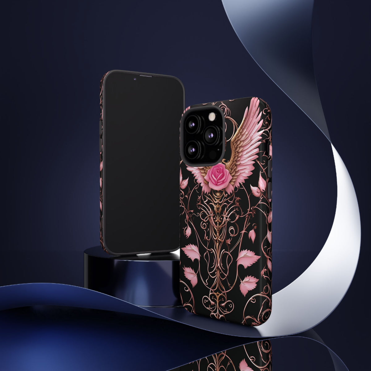 Phone Case - Tough - Pink Skull & Wings