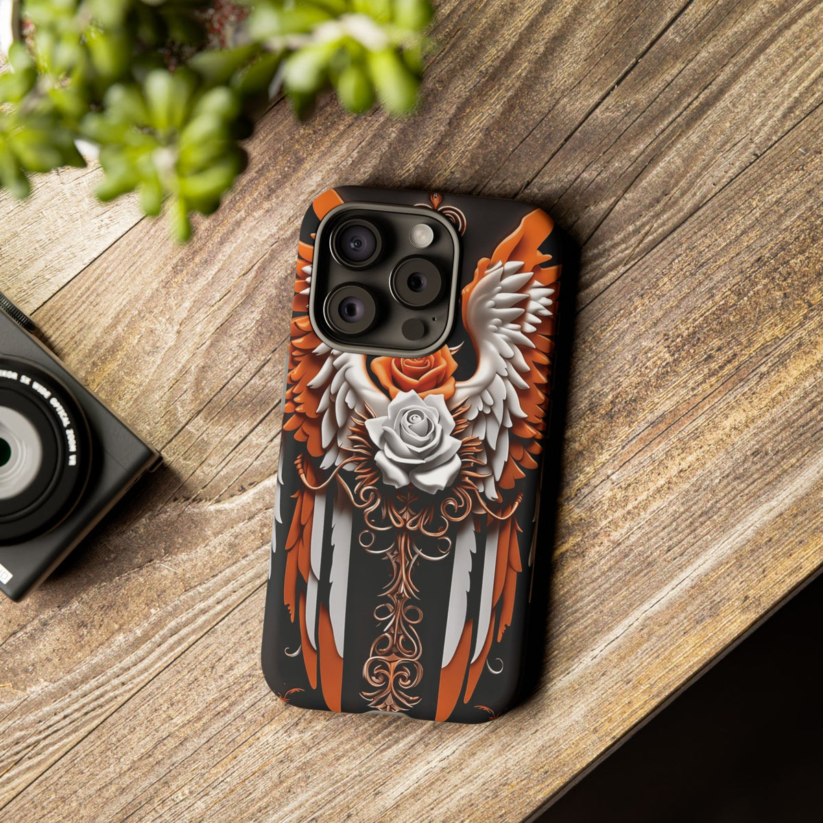 Phone Case - Tough - Orange Angel Wings