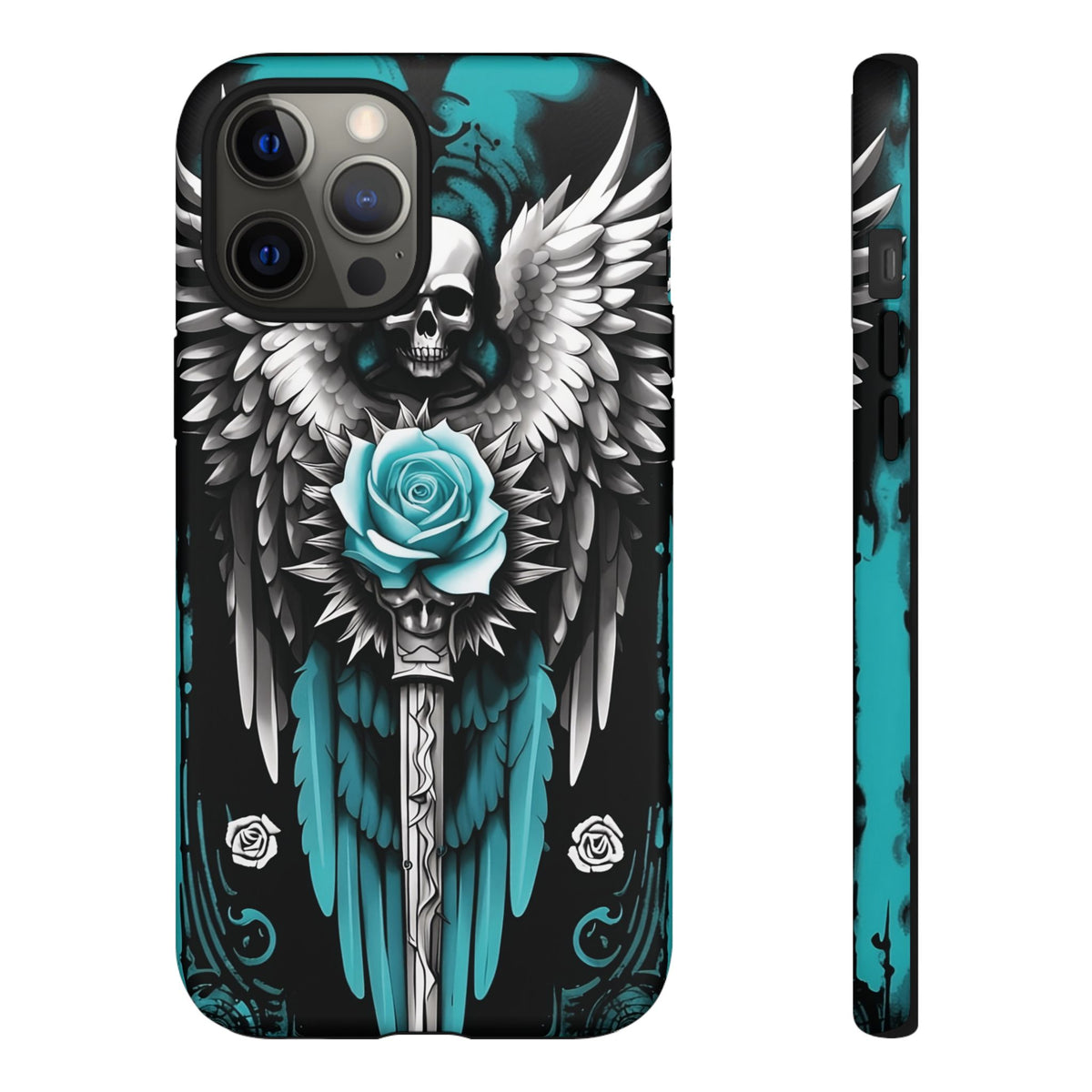 Phone Case - Tough - Cyan Angel Wings