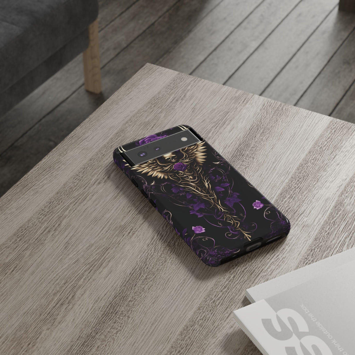 Phone Case - Tough - Purple Skull & Wings