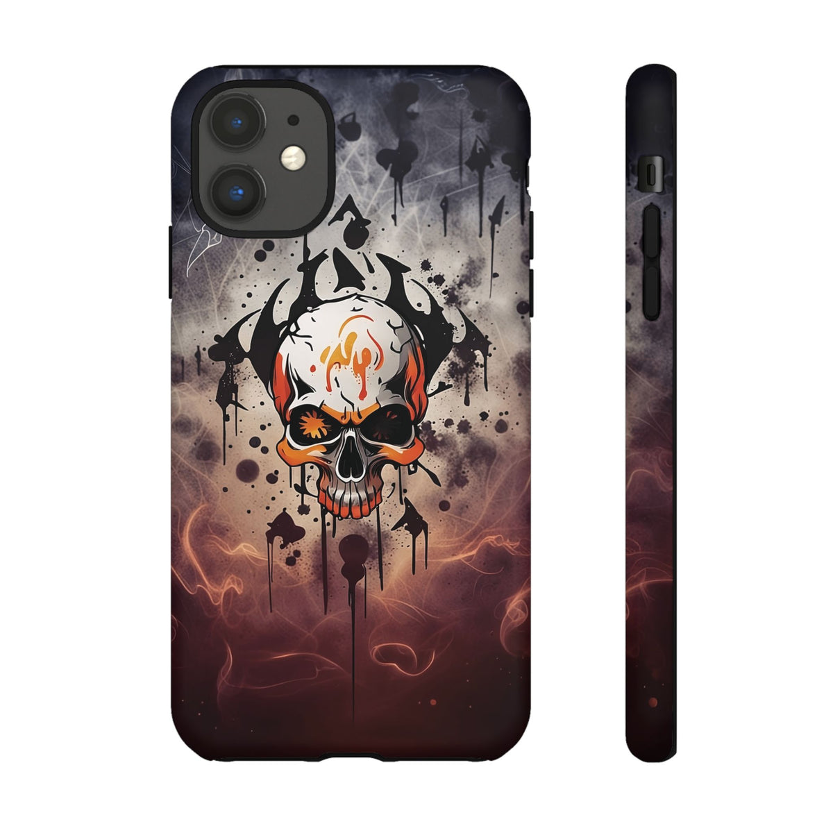 Phone Case - Tough - Orange Skull