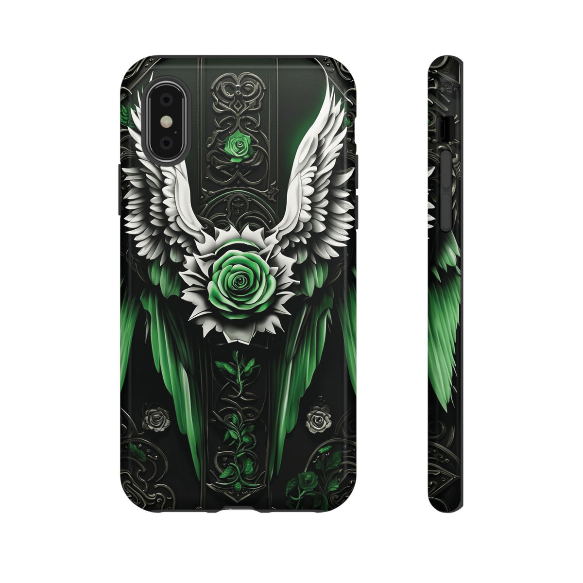 Phone Case - Tough - Green Angel Wings