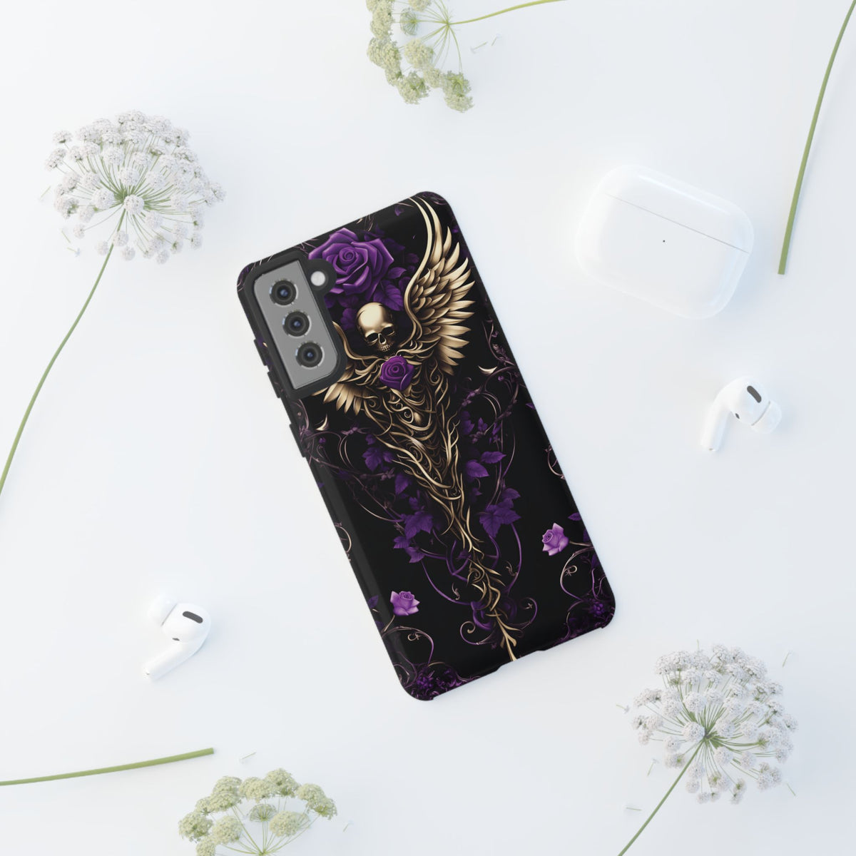 Phone Case - Tough - Purple Skull & Wings