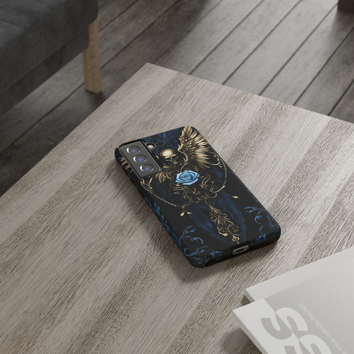 Phone Case - Tough - Blue Skull & Wings