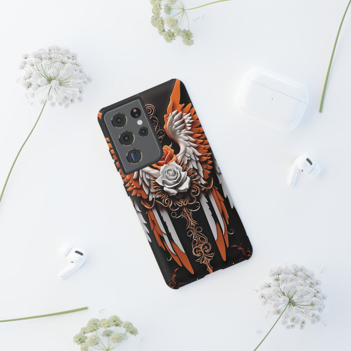 Phone Case - Tough - Orange Angel Wings