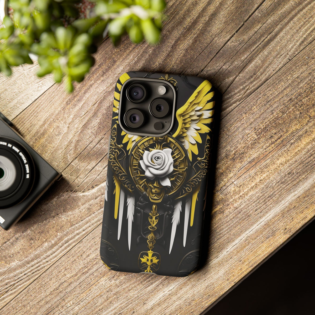 Phone Case - Tough - Yellow Angel Wings