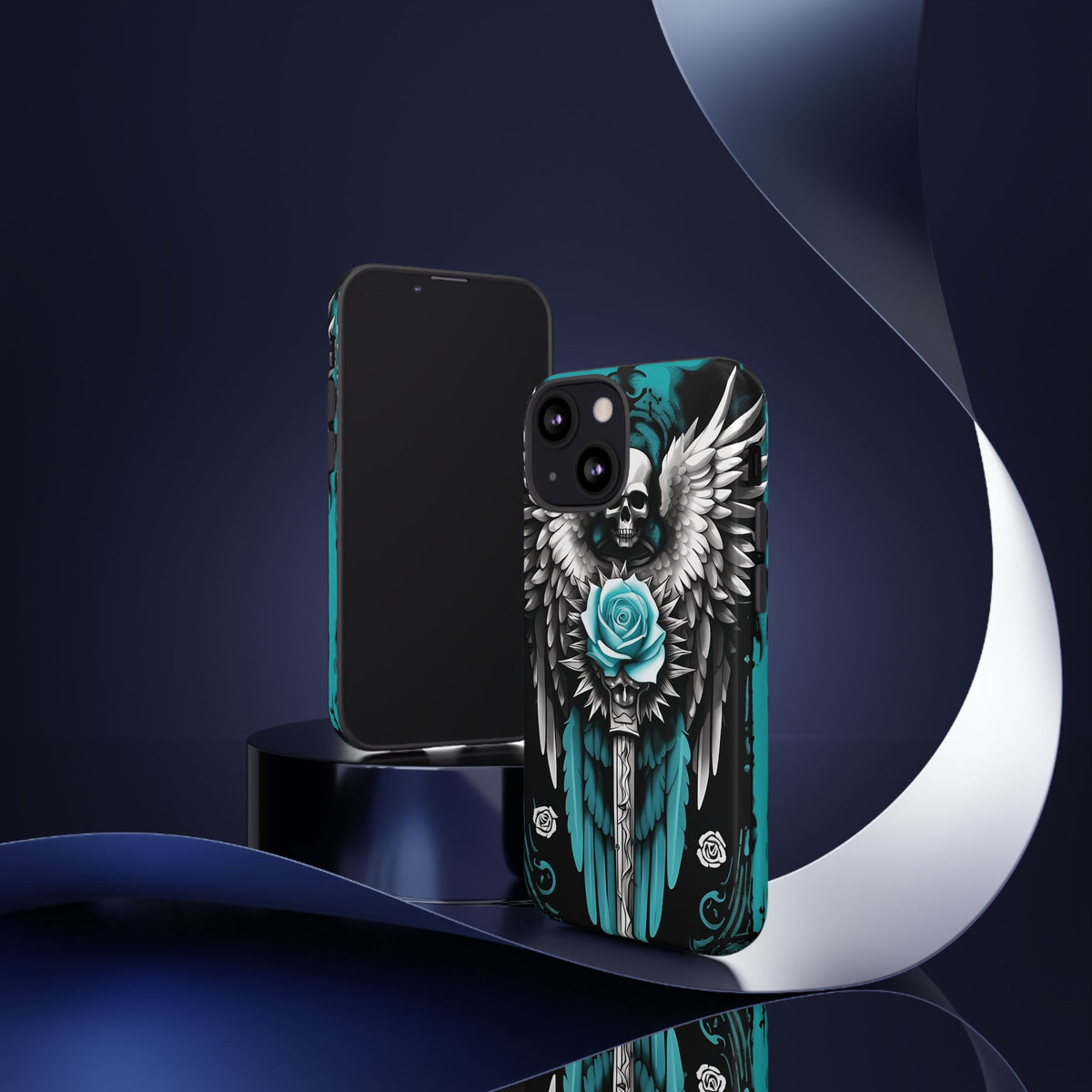 Phone Case - Tough - Cyan Angel Wings