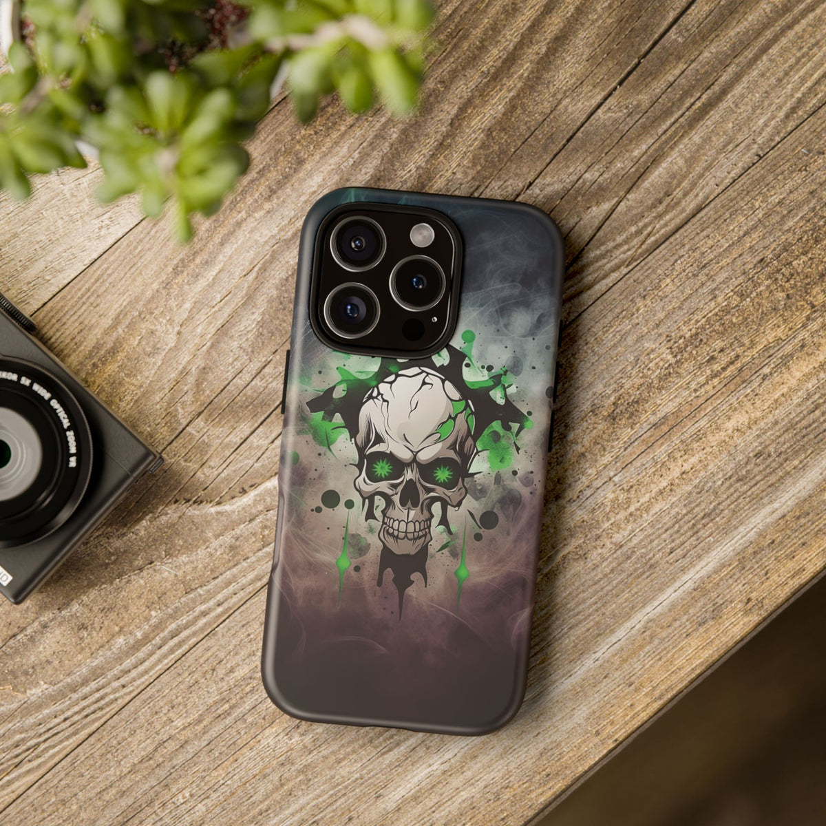 Phone Case - Tough - Green Skull
