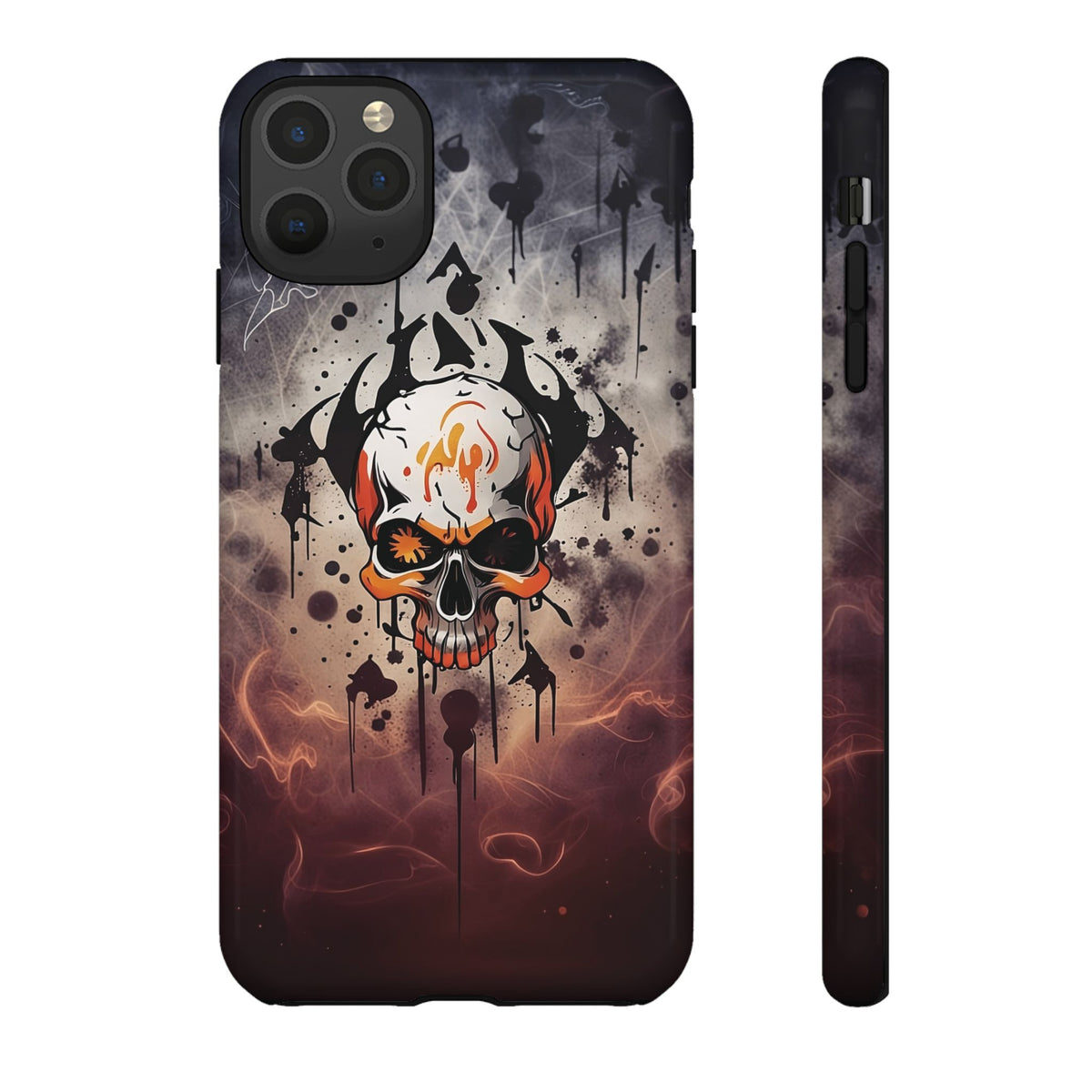 Phone Case - Tough - Orange Skull