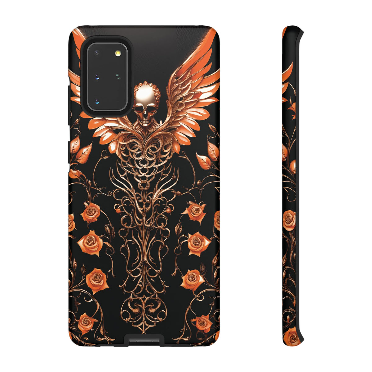 Phone Case - Tough - Orange Skull & Wings