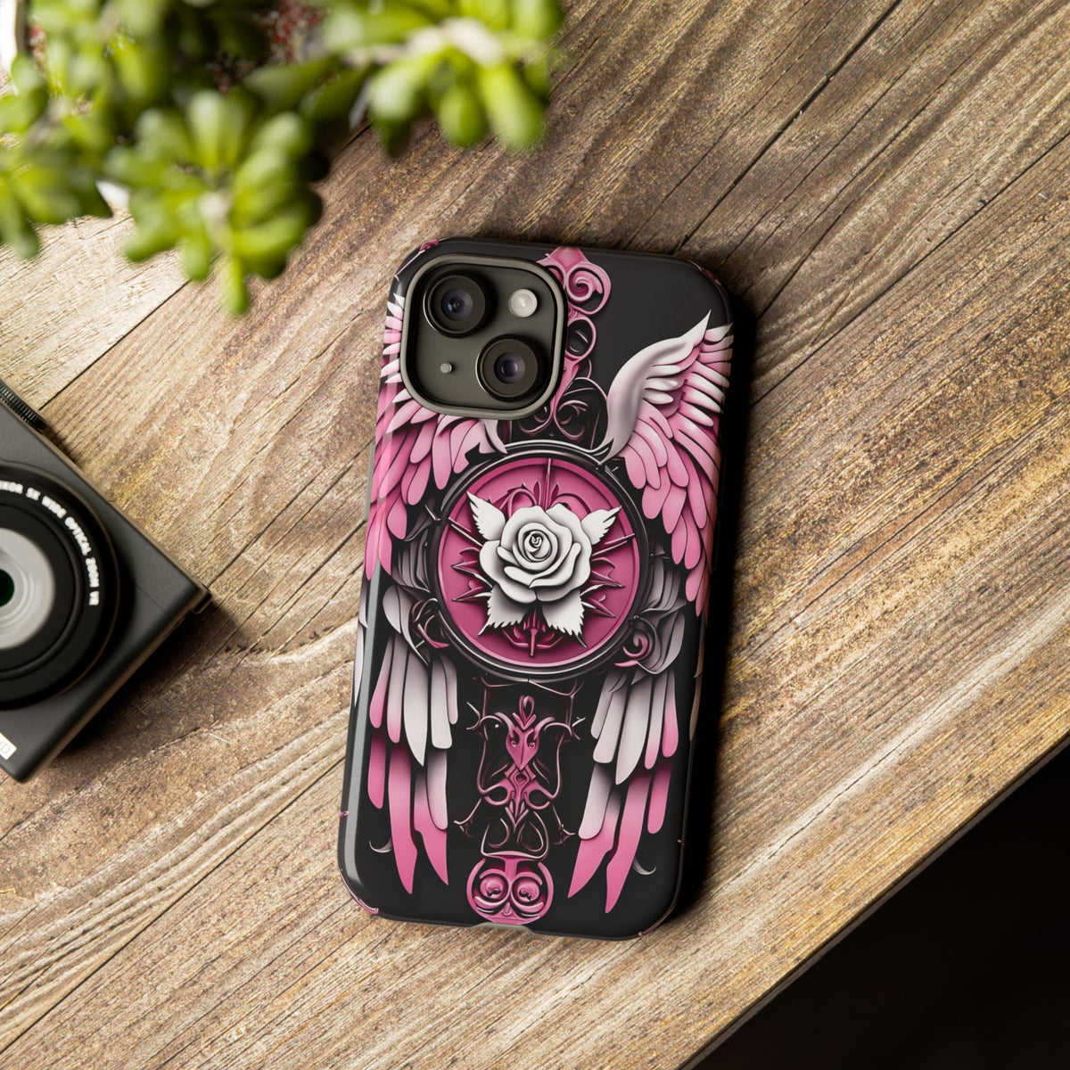 Phone Case - Tough - Pink Angel Wings