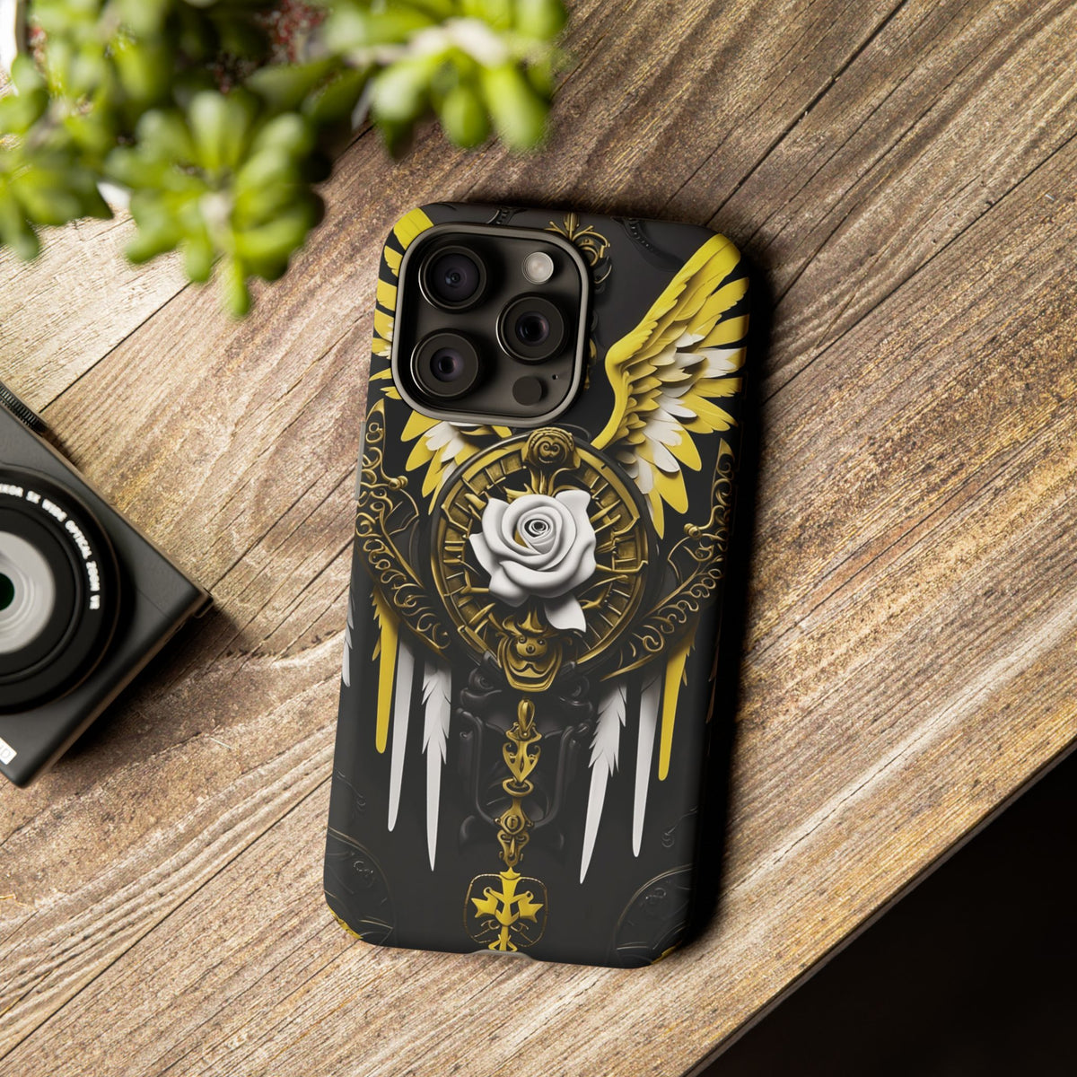 Phone Case - Tough - Yellow Angel Wings