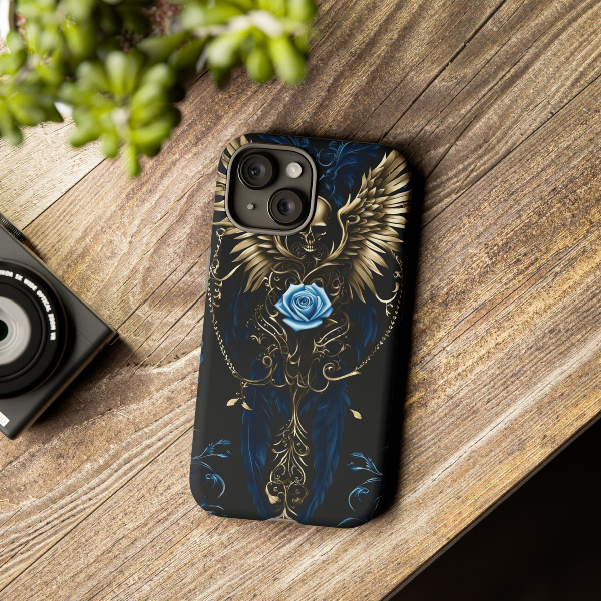 Phone Case - Tough - Blue Skull & Wings