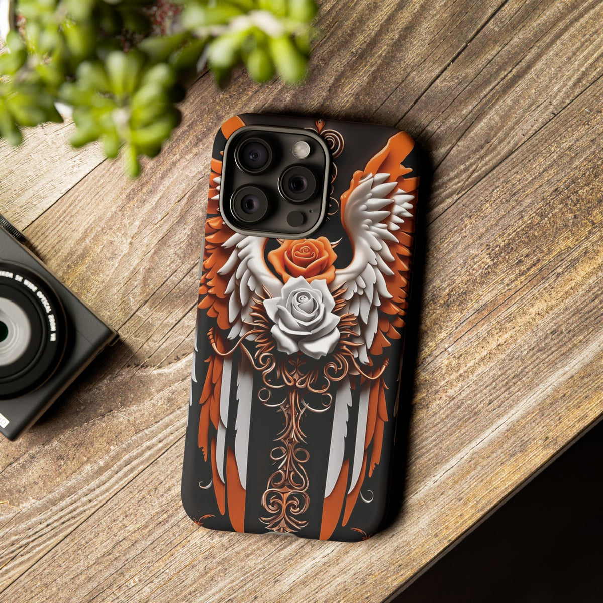 Phone Case - Tough - Orange Angel Wings