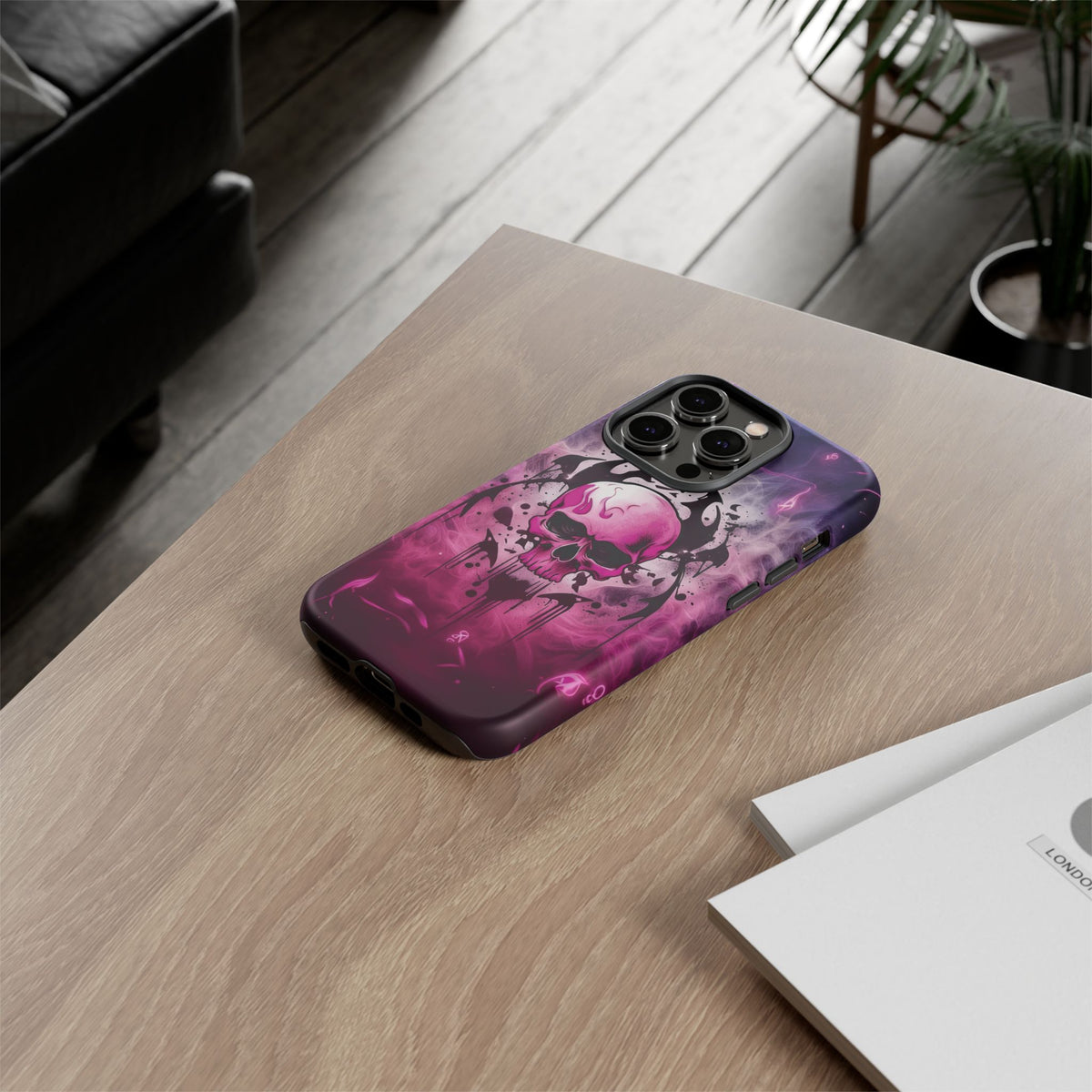 Phone Case - Tough - Pink Skull