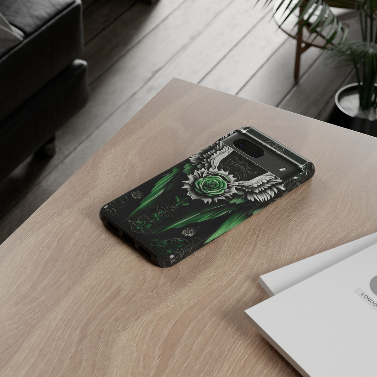 Phone Case - Tough - Green Angel Wings