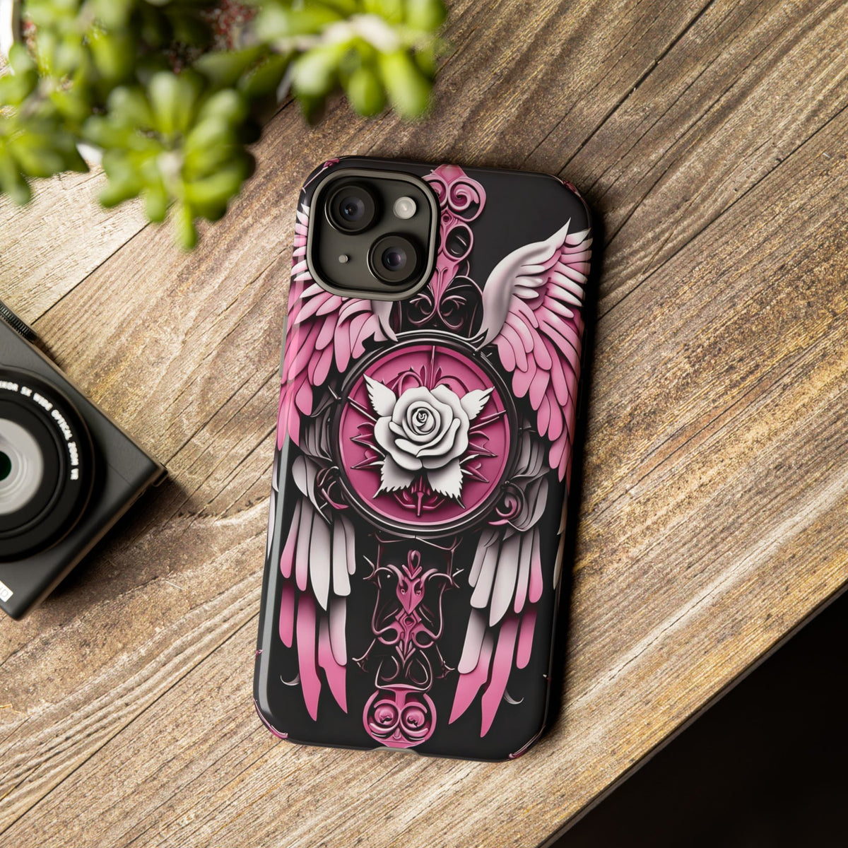 Phone Case - Tough - Pink Angel Wings