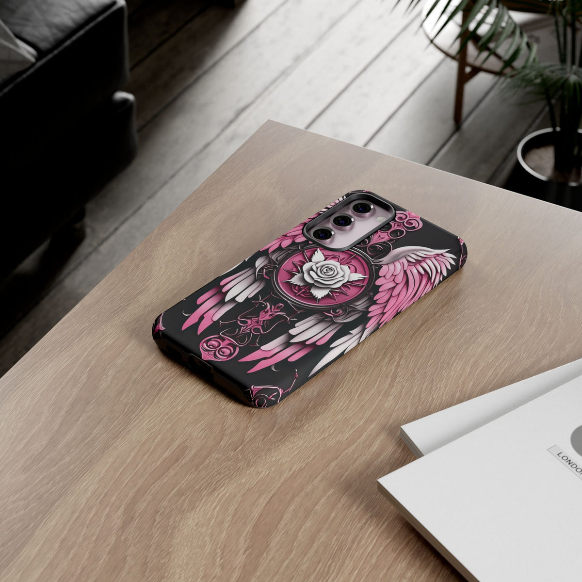 Phone Case - Tough - Pink Angel Wings