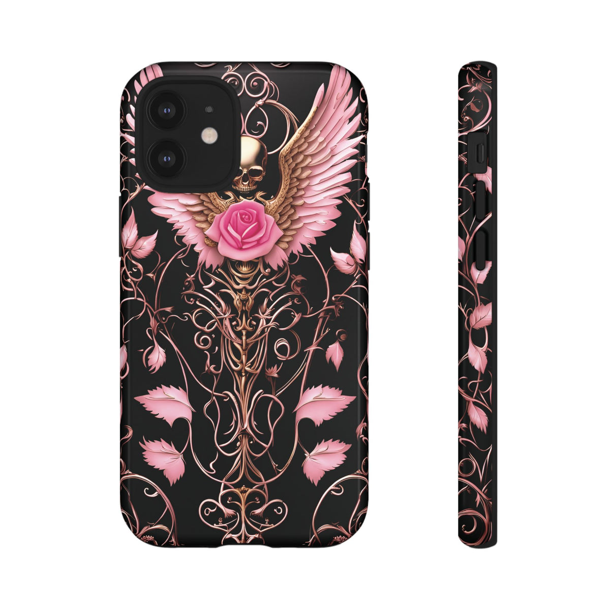 Phone Case - Tough - Pink Skull & Wings