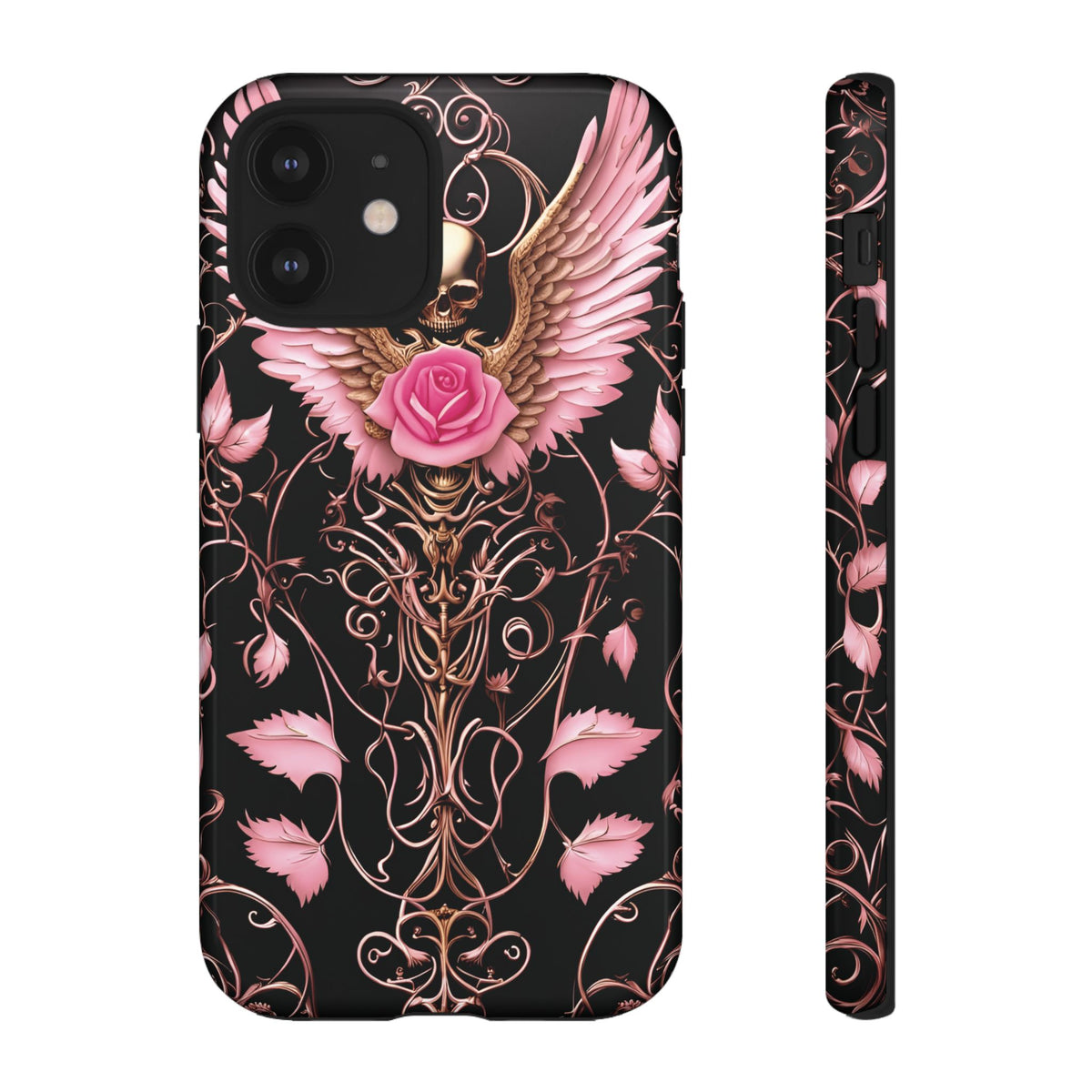 Phone Case - Tough - Pink Skull & Wings