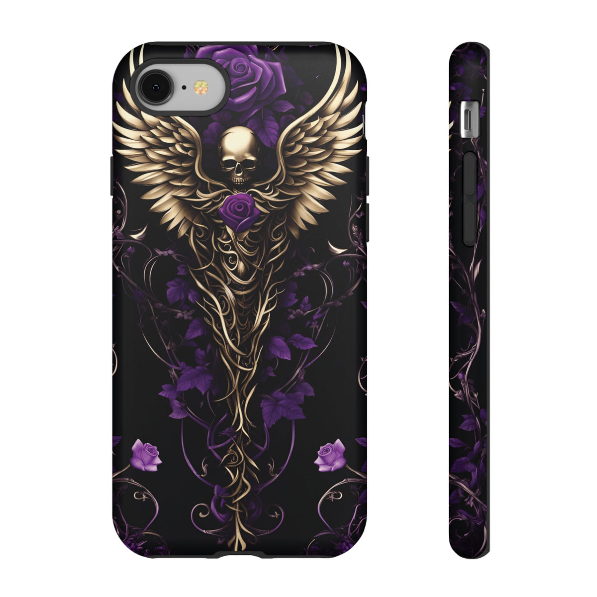 Phone Case - Tough - Purple Skull & Wings