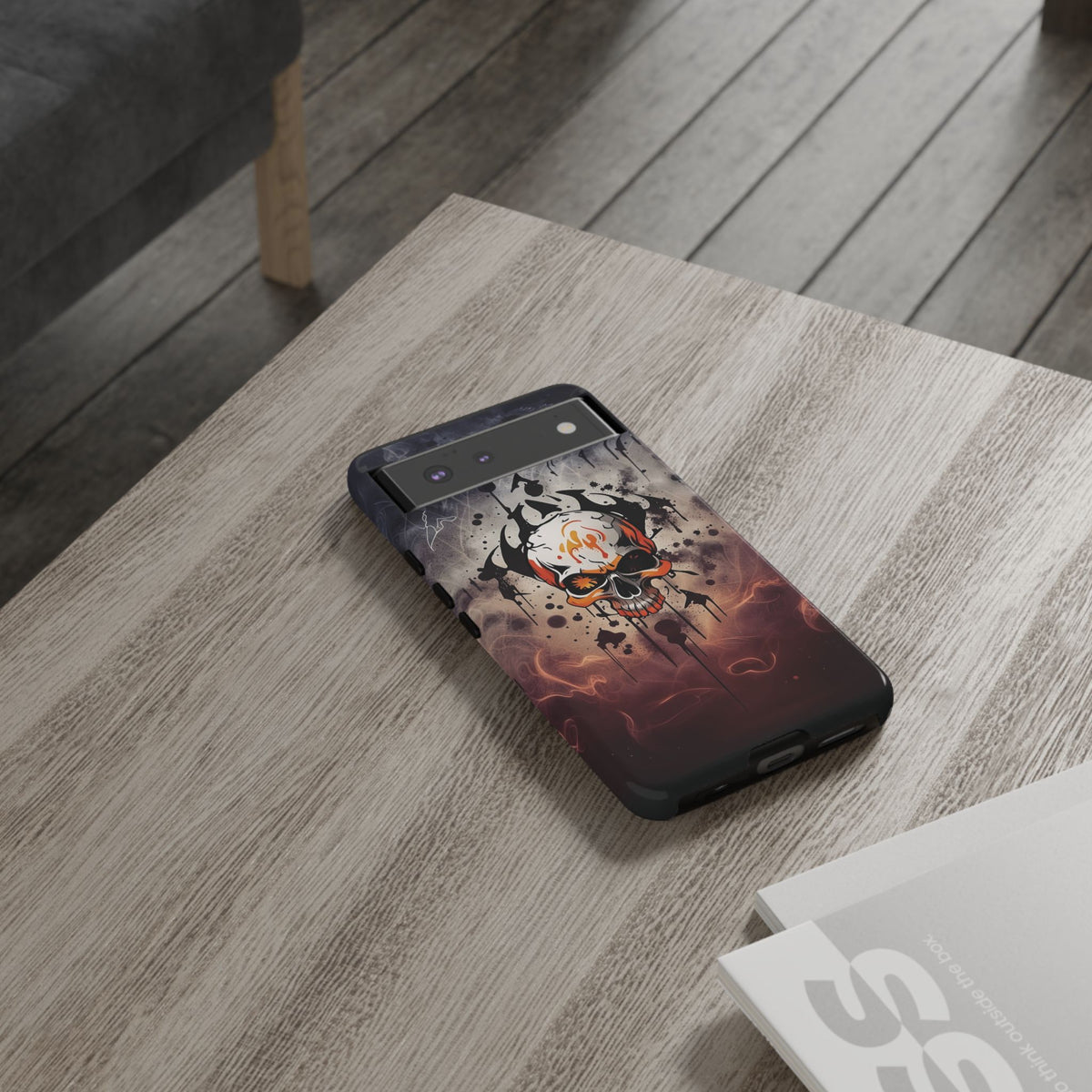 Phone Case - Tough - Orange Skull