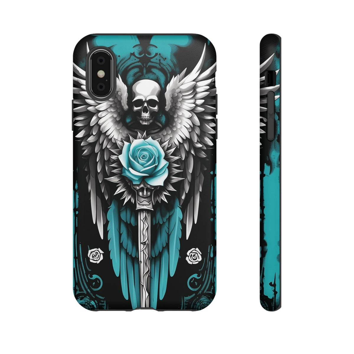 Phone Case - Tough - Cyan Angel Wings
