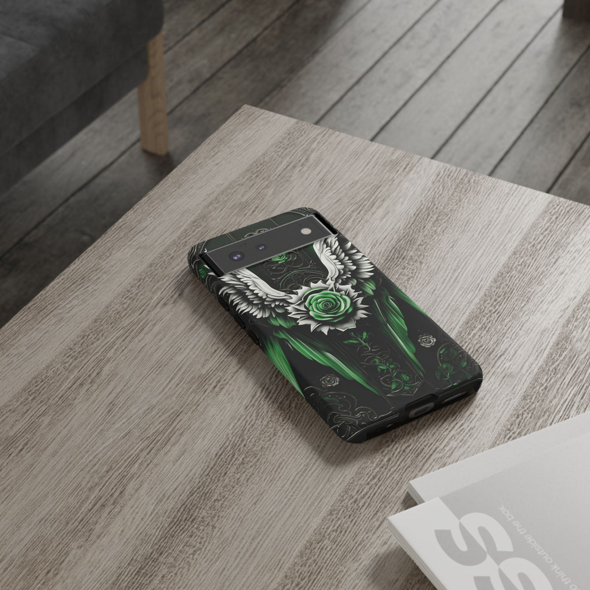 Phone Case - Tough - Green Angel Wings