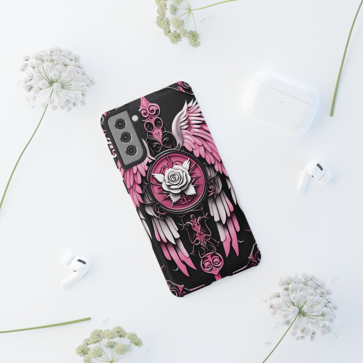 Phone Case - Tough - Pink Angel Wings
