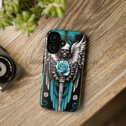 Phone Case - Tough - Cyan Angel Wings