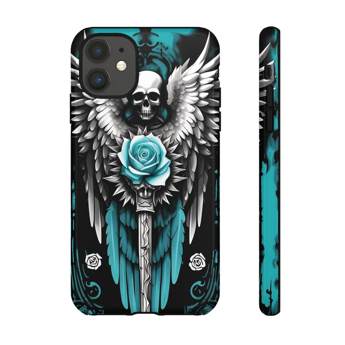 Phone Case - Tough - Cyan Angel Wings