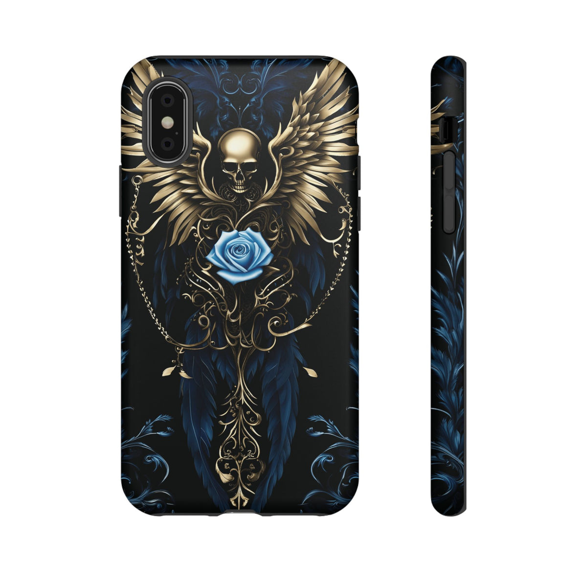 Phone Case - Tough - Blue Skull & Wings