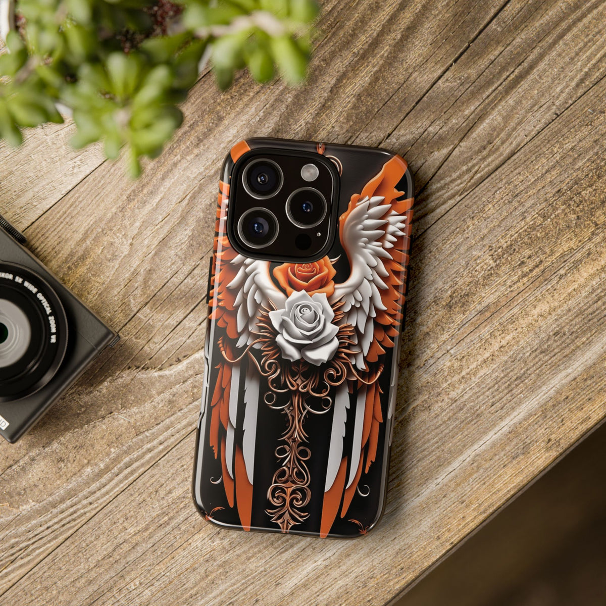 Phone Case - Tough - Orange Angel Wings