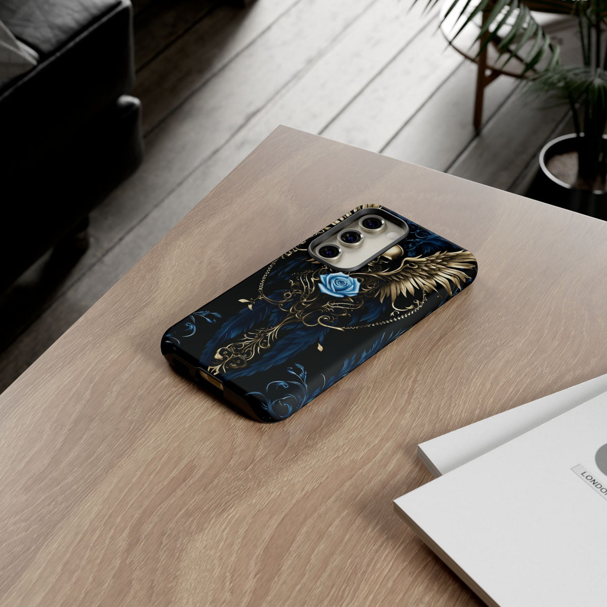 Phone Case - Tough - Blue Skull & Wings