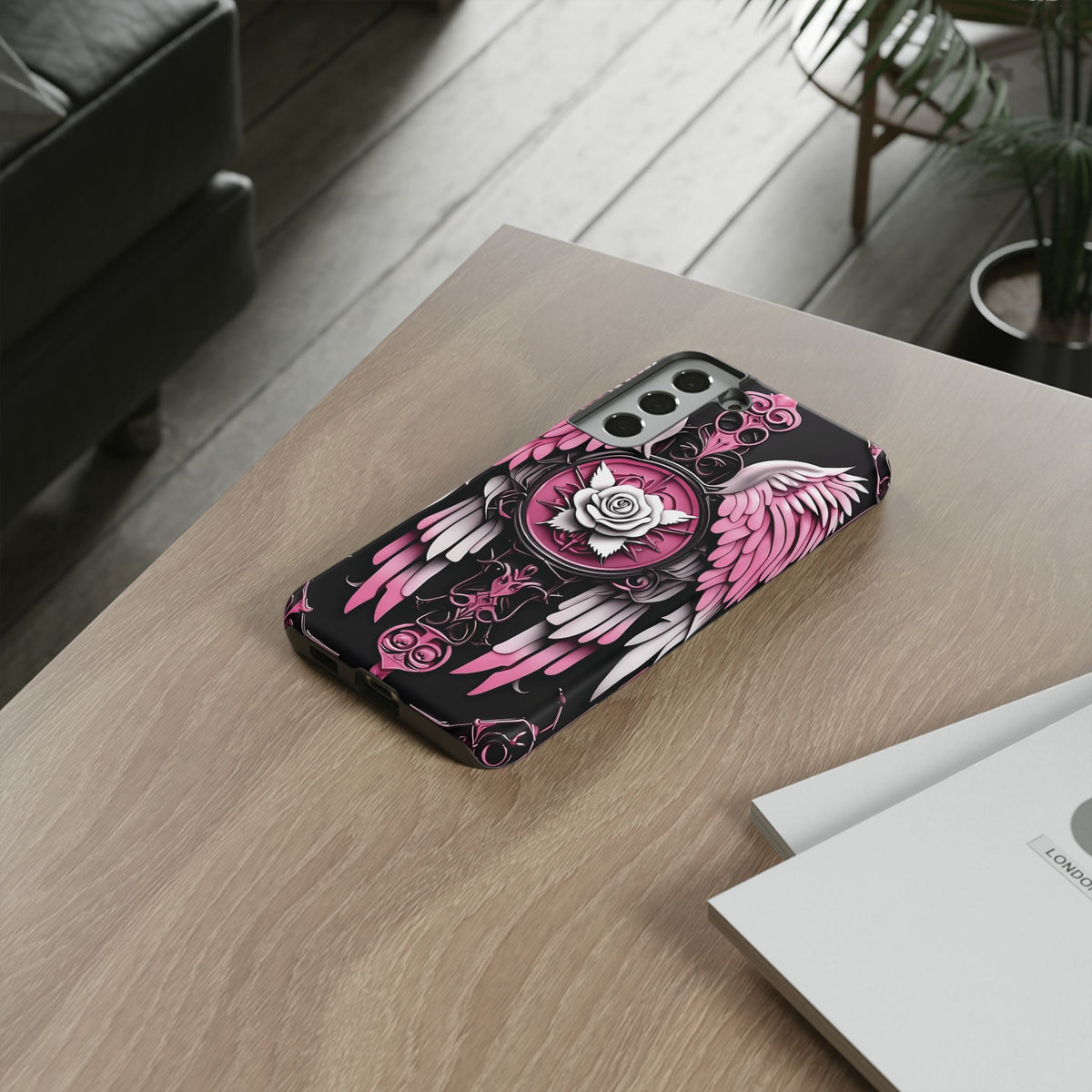 Phone Case - Tough - Pink Angel Wings