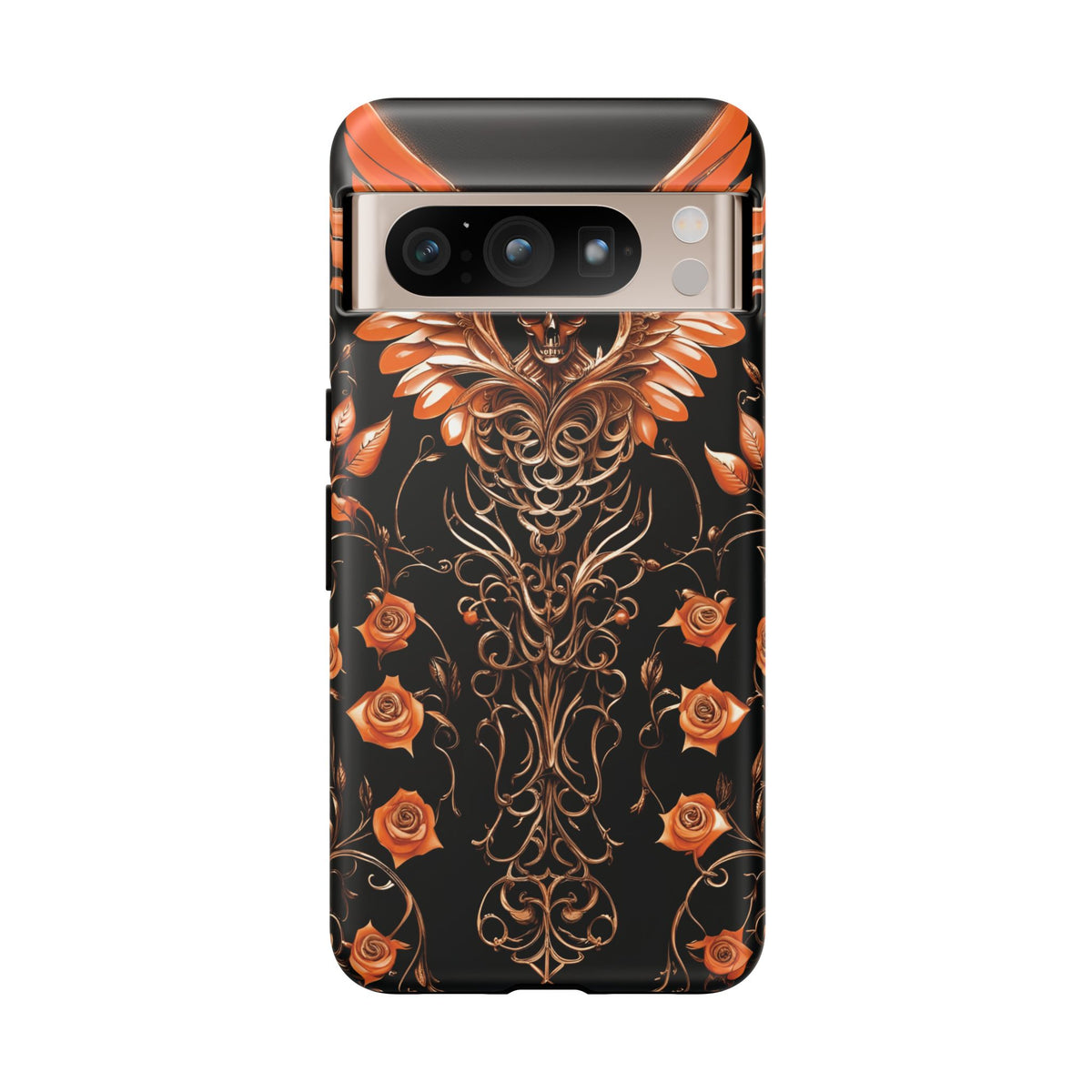 Phone Case - Tough - Orange Skull & Wings