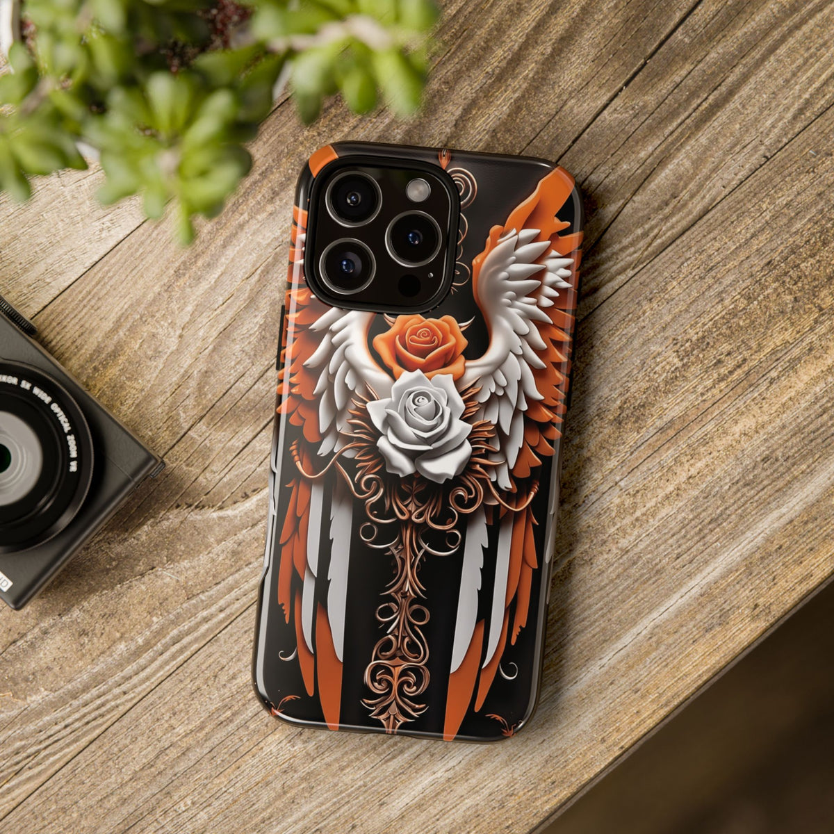 Phone Case - Tough - Orange Angel Wings