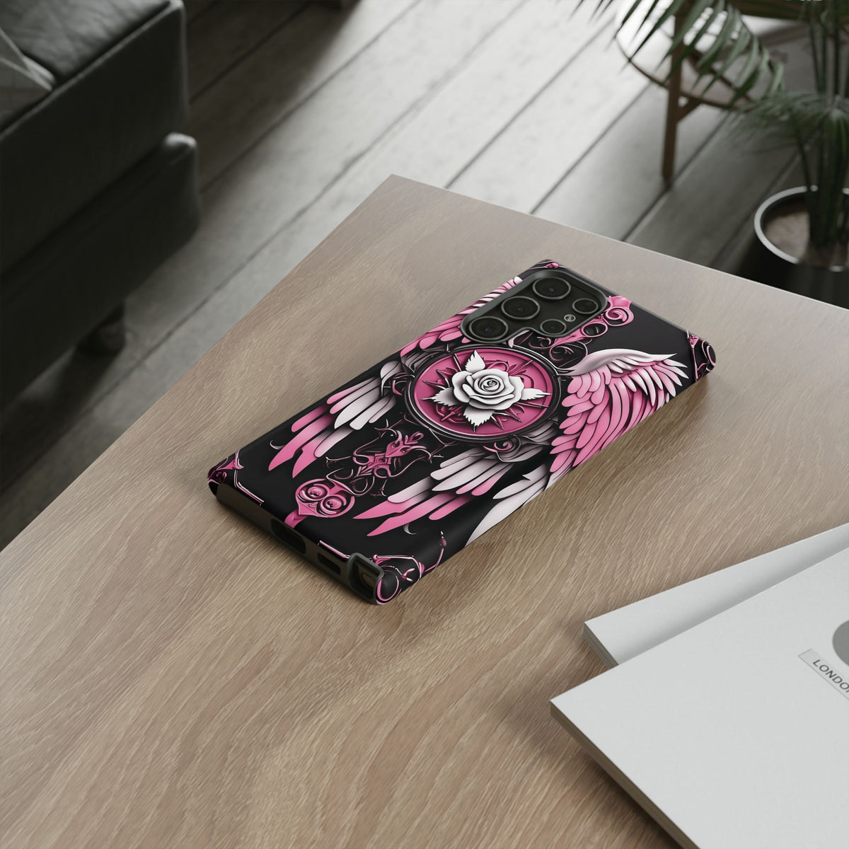 Phone Case - Tough - Pink Angel Wings