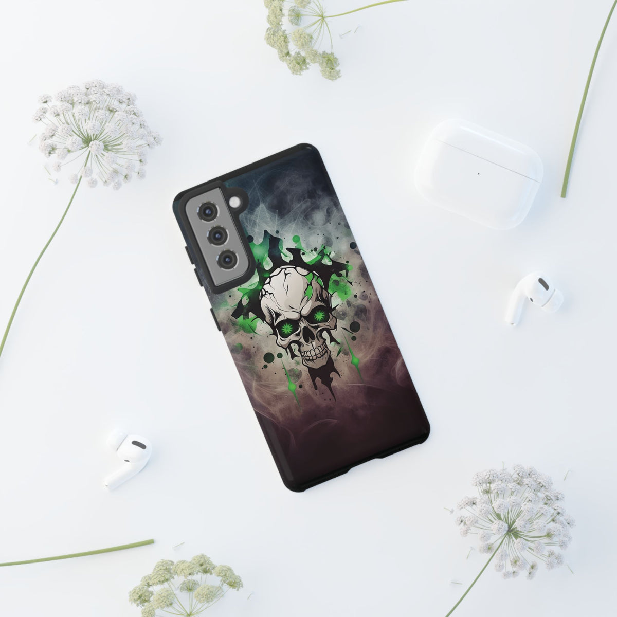 Phone Case - Tough - Green Skull