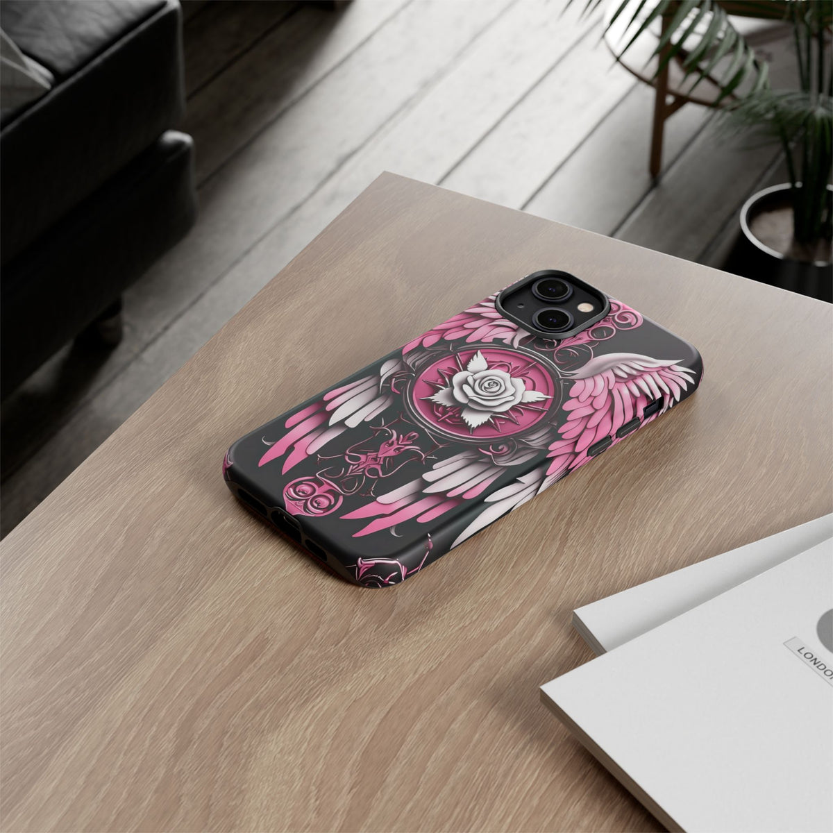Phone Case - Tough - Pink Angel Wings