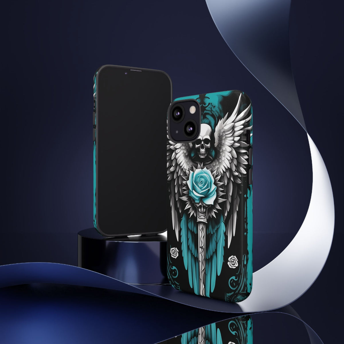 Phone Case - Tough - Cyan Angel Wings