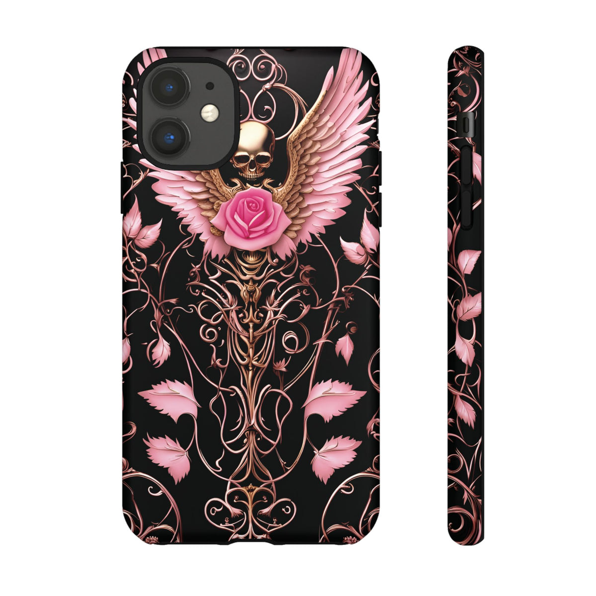 Phone Case - Tough - Pink Skull & Wings
