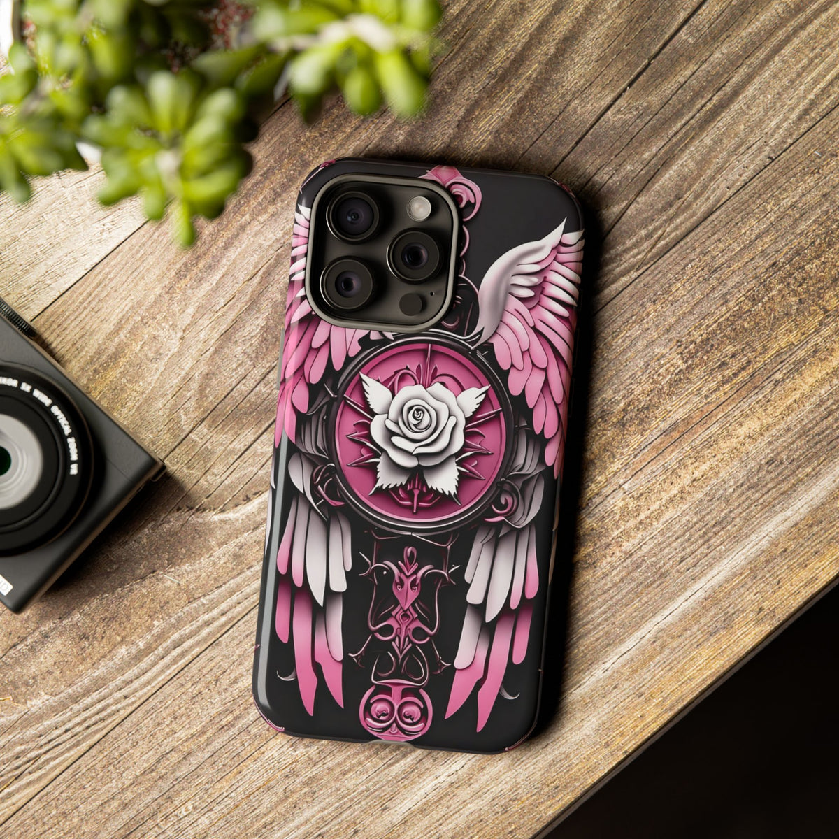 Phone Case - Tough - Pink Angel Wings