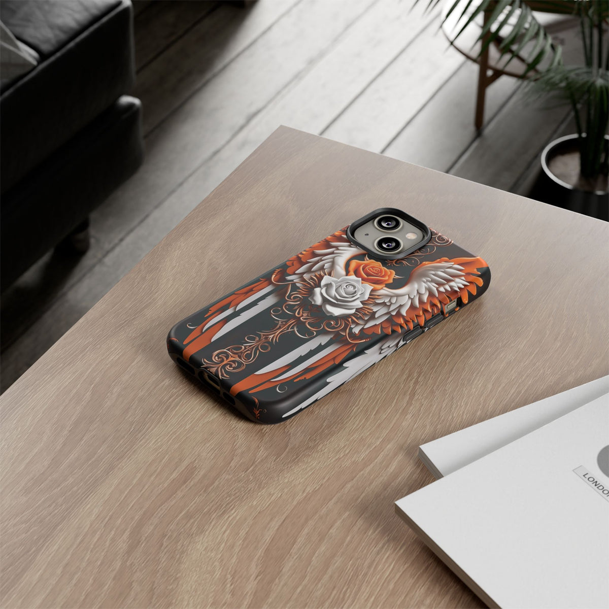 Phone Case - Tough - Orange Angel Wings